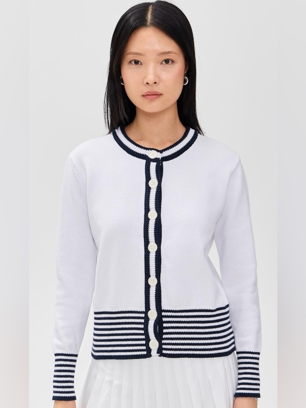 Addison Bay Cotton Knit Coastal Cardigan Sweater size large NWT